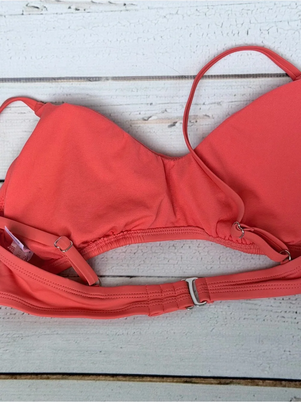 Shade & Shore Coral Scoop Bikini Top in Coral Pink